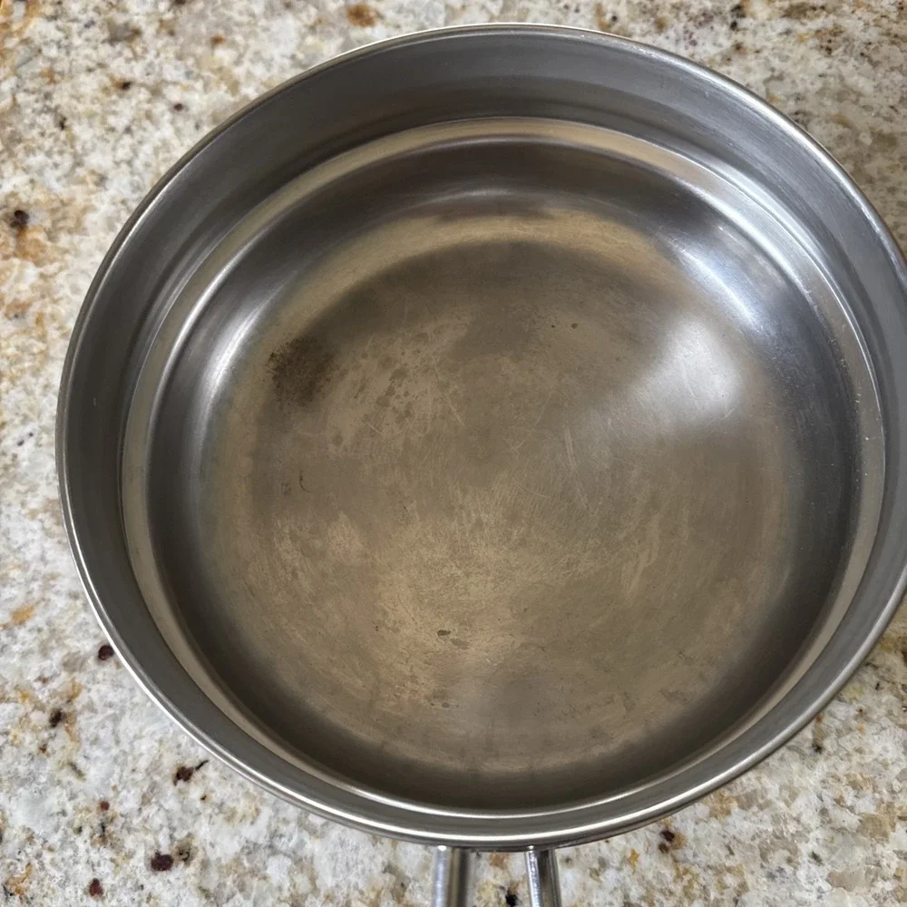 Vtg Revere Ware Sauce Pan & Double Boiler Stainless Steel Copper Core Chef Cook